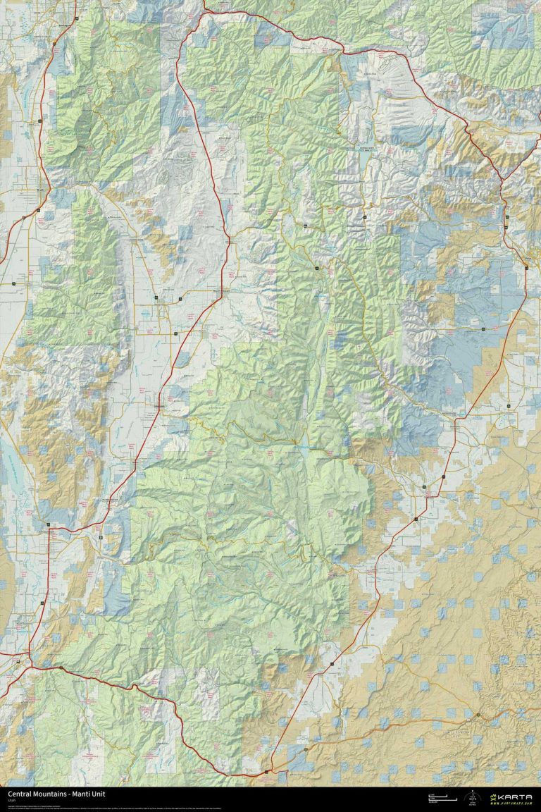 UTAH ELK GMU CENTRAL MOUNTAINS MANTI MAP – Karta Maps